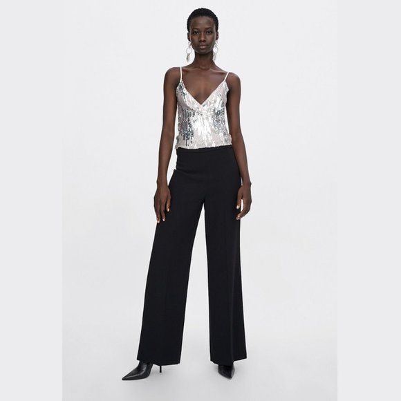 SOLD - ZARA Sequined Crop Top - Picture 3 of 7